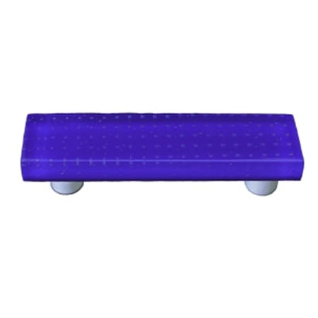Palacedesigns Bubbles Deep Cobalt Blue Rectangle Glass Cabinet Pull - Aluminum Post PA37538